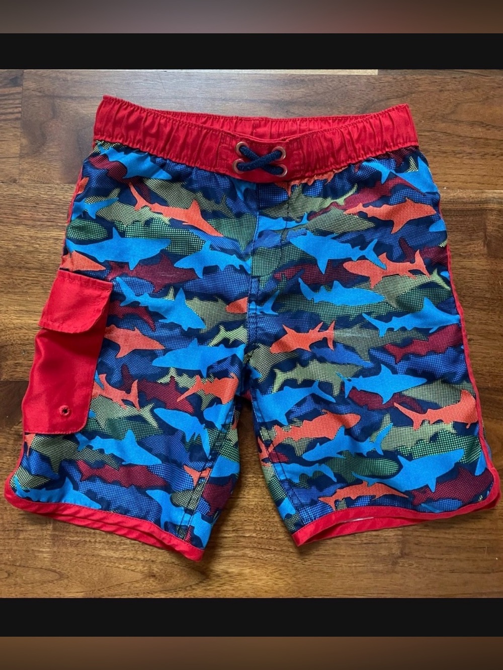 Lands’ End Boys Swim Shark Trunks Size Medium